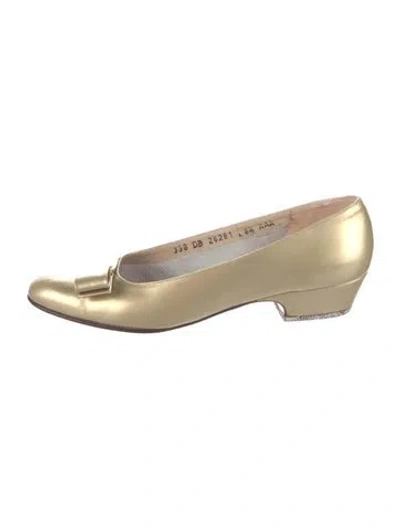 Pre-owned Ferragamo Vara Bow Accent Leather Pumps
