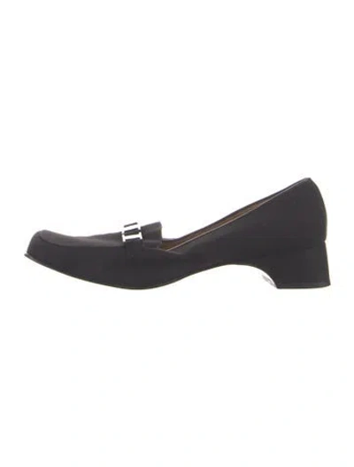 Pre-owned Ferragamo Vara Bow Accent Loafers In Blue