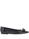 Ferragamo Woman Ballet Flats Black Size 5.5 Calfskin In Black