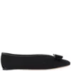 Ferragamo Vanna V Ballerinas In Velvet In Black