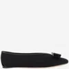 Ferragamo Vanna V Ballerinas In Velvet In Black