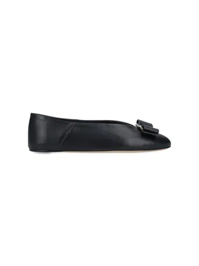 FERRAGAMO FERRAGAMO "VARA" BOW BALLERINAS – BLACK