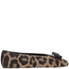 Ferragamo Animal Print Bow Detail Flat Sole Ballerina In Animal Print