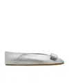 Ferragamo Vara Bow Ballet Flats In Silver