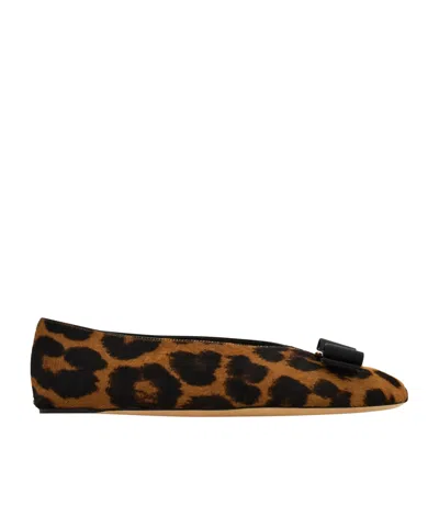 Ferragamo Vara Bow Ballet Flats In Black
