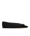 Ferragamo Vanna V Ballerinas In Velvet In Black