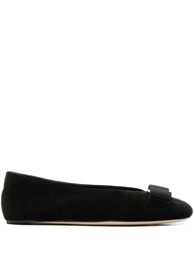 Ferragamo Ballerina Bow Black Var