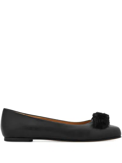 Ferragamo Vara Bow Ballet Flats In Black