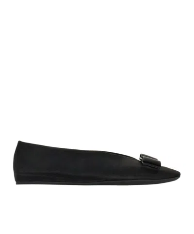 Ferragamo Vara Bow Ballet Flats In Black