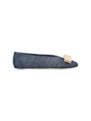 Ferragamo Denim Ballet Flats For In Blue