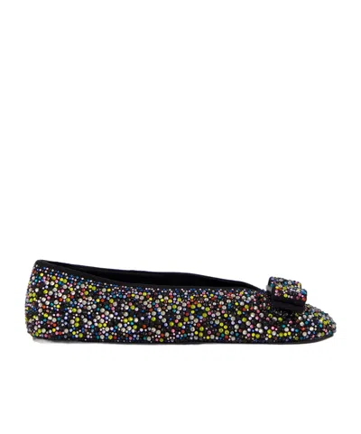 Ferragamo Vara Bow Ballet Shoes In Black