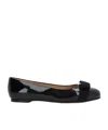 Ferragamo Vara Bow Ballet Shoes In Black