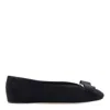 Ferragamo Vanna V Ballerinas In Velvet In Black