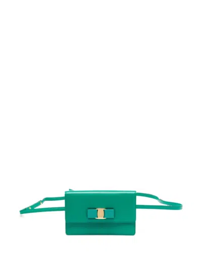 Pre-owned Ferragamo Vara Bow Belt Bag In Green