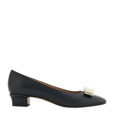 FERRAGAMO VARA BOW BLOCK HEEL PUMP