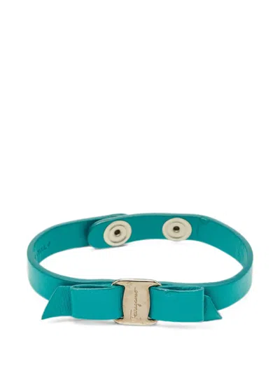 Pre-owned Ferragamo Vara Bow Bracelet In Silver