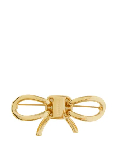 Ferragamo Vara Bow Broach In Gold