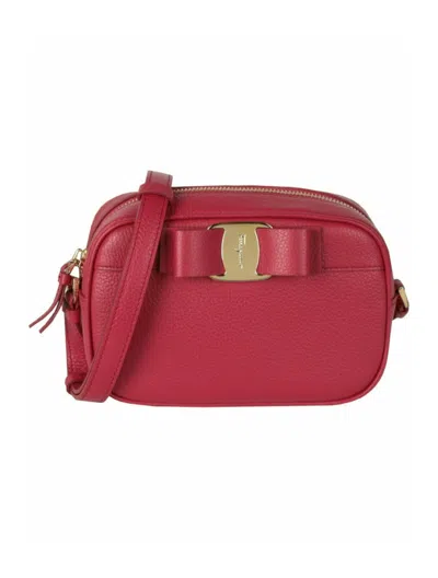 Ferragamo Vara Bow Camera Crossbody Bag In Pink