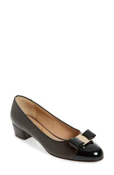 Ferragamo Vara Bow Cap Toe Pump