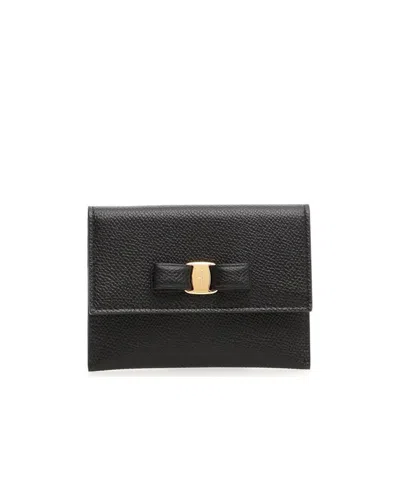 Ferragamo Vara Bow Cardholder In Black