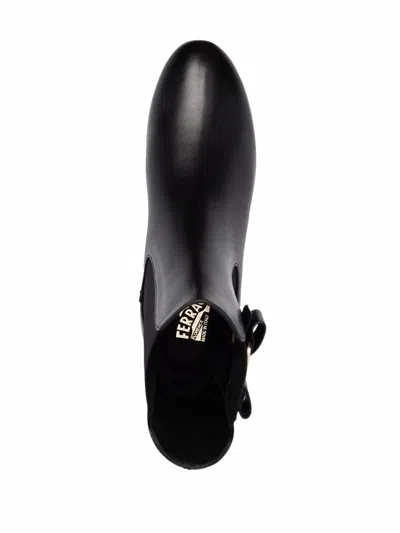 Ferragamo Vara Bow Chelsea Boots In Black
