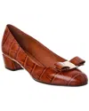 Ferragamo Vara 30mm Leather Pumps In Brown