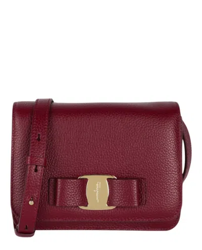 Ferragamo Vara Bow Crossbody Bag In Burgundy