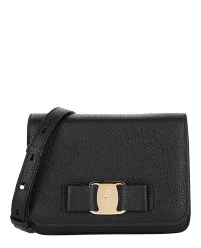 Ferragamo Vara Bow Crossbody Bag In Black