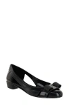 Ferragamo Nara Jelly Cutout Bow Ballerina Flats In Black