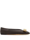 Ferragamo Vara Bow-detail Ballet Flats In Brown