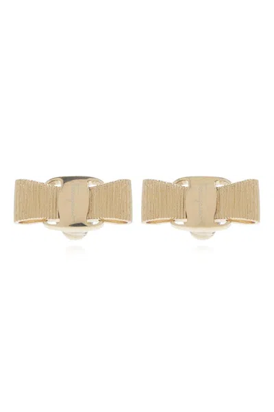 FERRAGAMO VARA BOW DETAILED EARRINGS