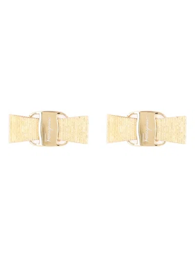 Ferragamo Vara Bow Earrings In Gold