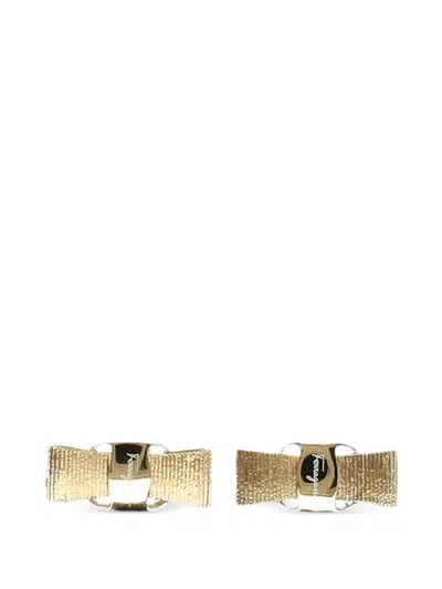Ferragamo Vara Bow Earrings In Gold