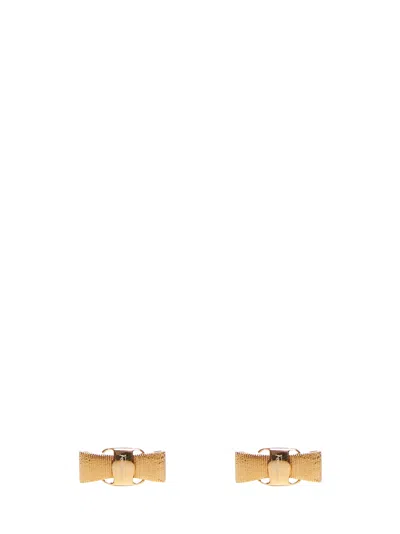 Ferragamo Vara Bow Earrings In Gold