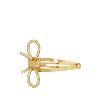 Ferragamo Vara Bow Hair Clip In Gold