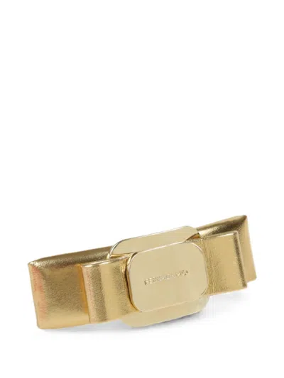 Ferragamo Vara Bow Hair Clip In Gold