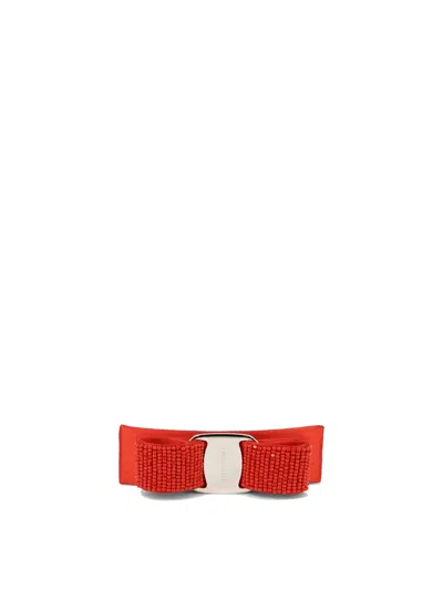 Ferragamo Vara Bow Hairclip In Red