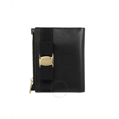 Ferragamo Vara Bow Half Wallet In Black