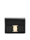 Ferragamo Card Holder With Engraved Logo In Hammered Leather Woman In Sand