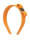 Ferragamo Bow Detail Ribbed Texture Hair Accessories In Orange