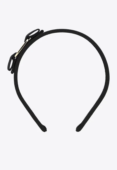 Ferragamo Vara Bow Headband In Black