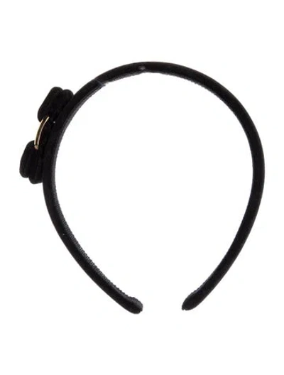 Pre-owned Ferragamo Vara Bow Headband In Black