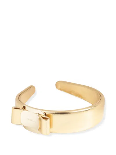Ferragamo Vara Bow Headband In Gold