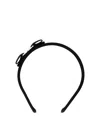 Ferragamo Crystal Embellished Cotton Blend Hair Band In Negro