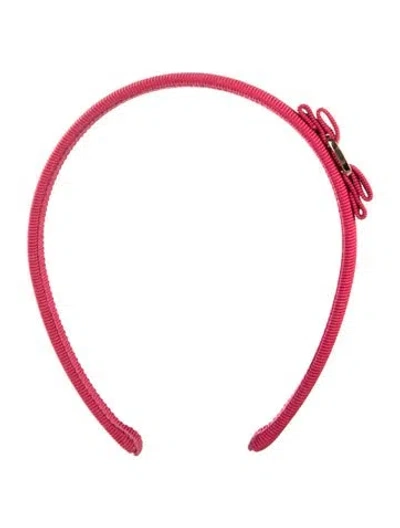 Pre-owned Ferragamo Vara Bow Headband In Pink
