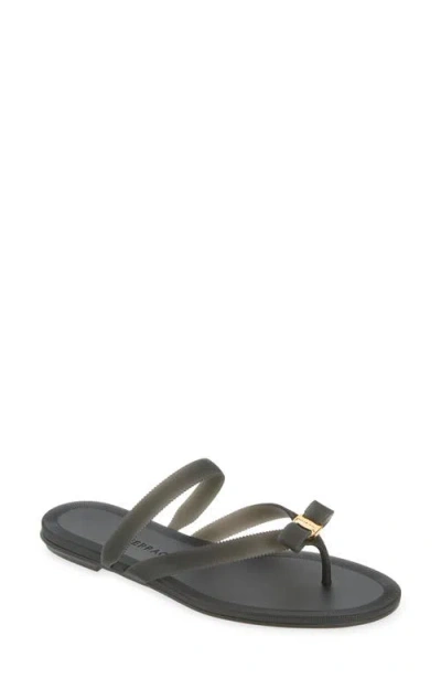 Ferragamo Vara Bow Jelly Sandal In Black