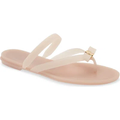 Ferragamo Jealsa Rubber Flat Thong Sandals In Pink
