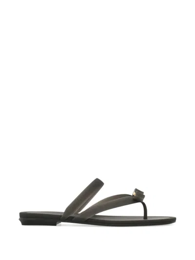 Ferragamo Vara Bow Jelly Thong Sandals In Black