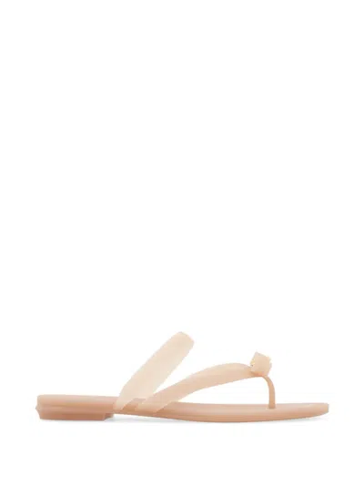 Ferragamo Jealsa Rubber Flat Thong Sandals In Pink