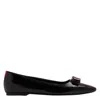Ferragamo Siwar Bow Leather Ballet Flat In Black